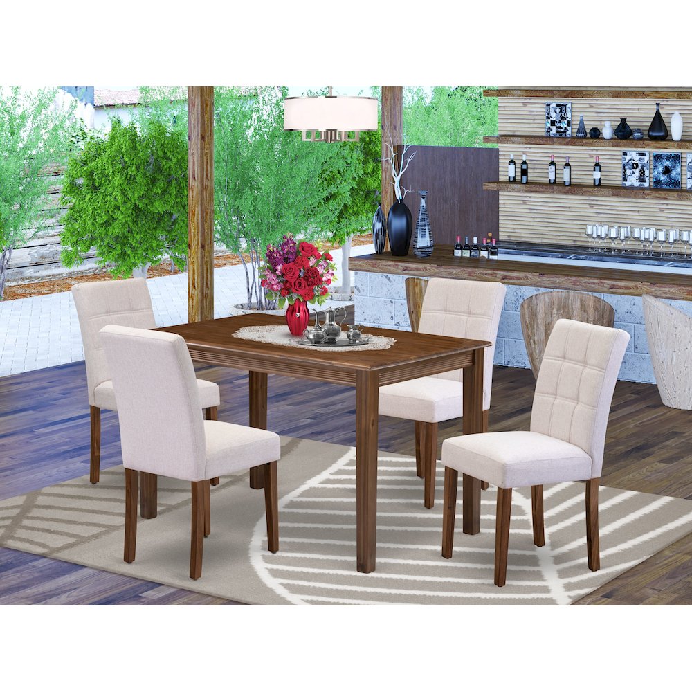 5 Piece Modern Dining Table Set contain A Dining Room Table. Picture 2