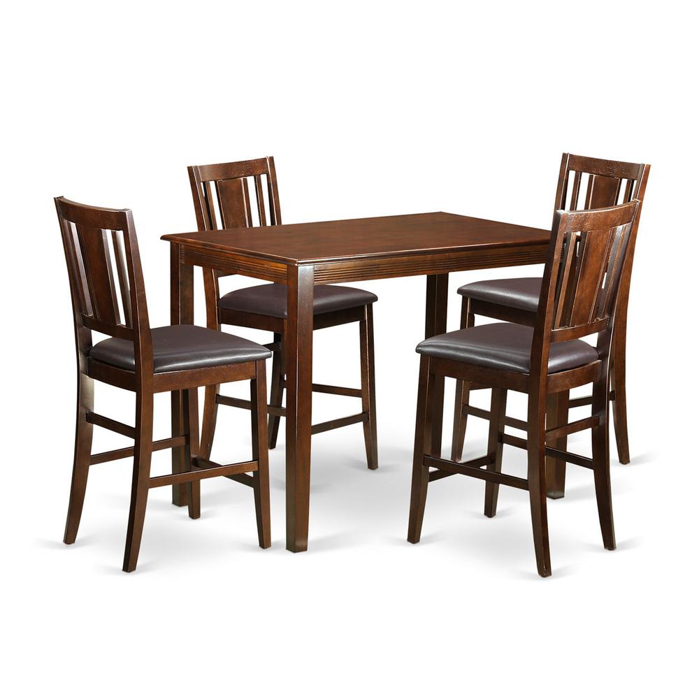 5  PC  counter  height  Dining  room  set-pub  Table  and  4  Kitchen  bar  stool. Picture 1