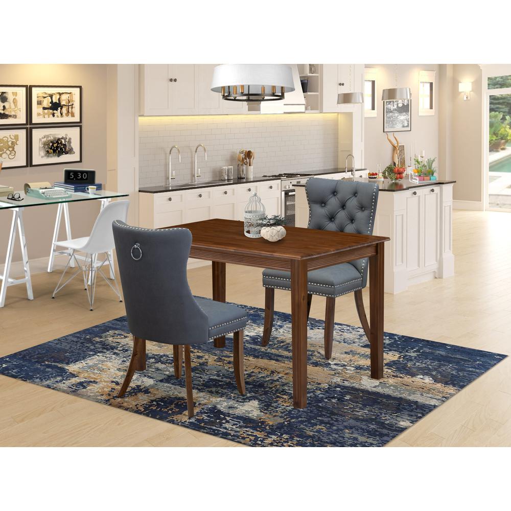 3 Piece Dining Table Set Contains a Rectangle Solid Wood Table. Picture 7