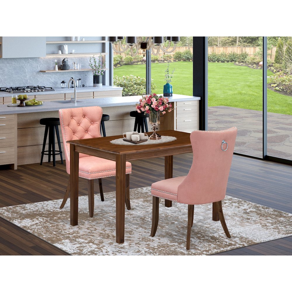 3 Piece Kitchen Table Set Contains a Rectangle Dining Table. Picture 2