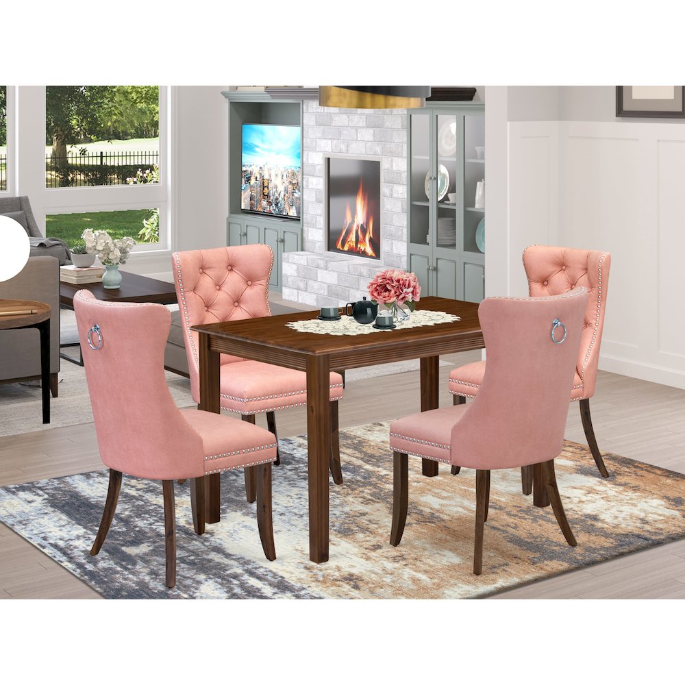 5 Piece Dining Table Set Consists of a Rectangle Kitchen Room Table. Picture 2