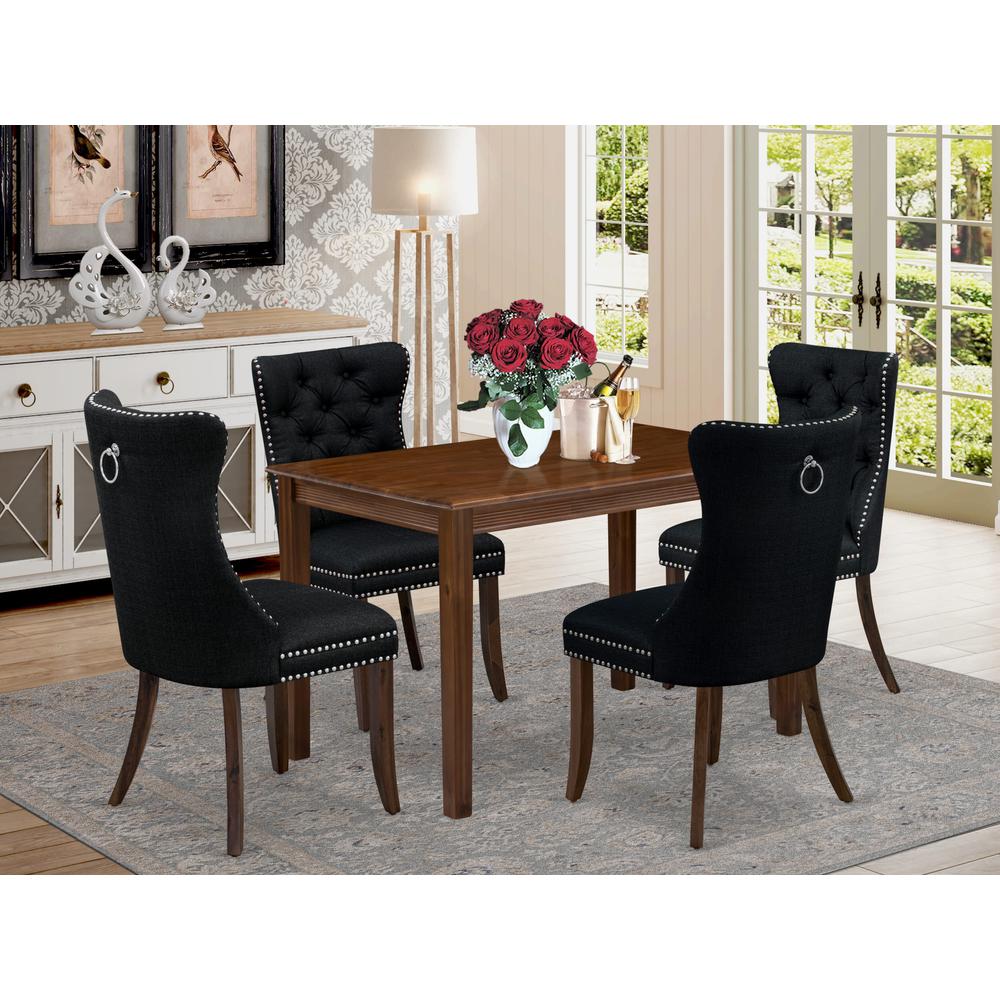5 Piece Dining Set for Small Spaces Contains a Rectangle Kitchen Table. Picture 7