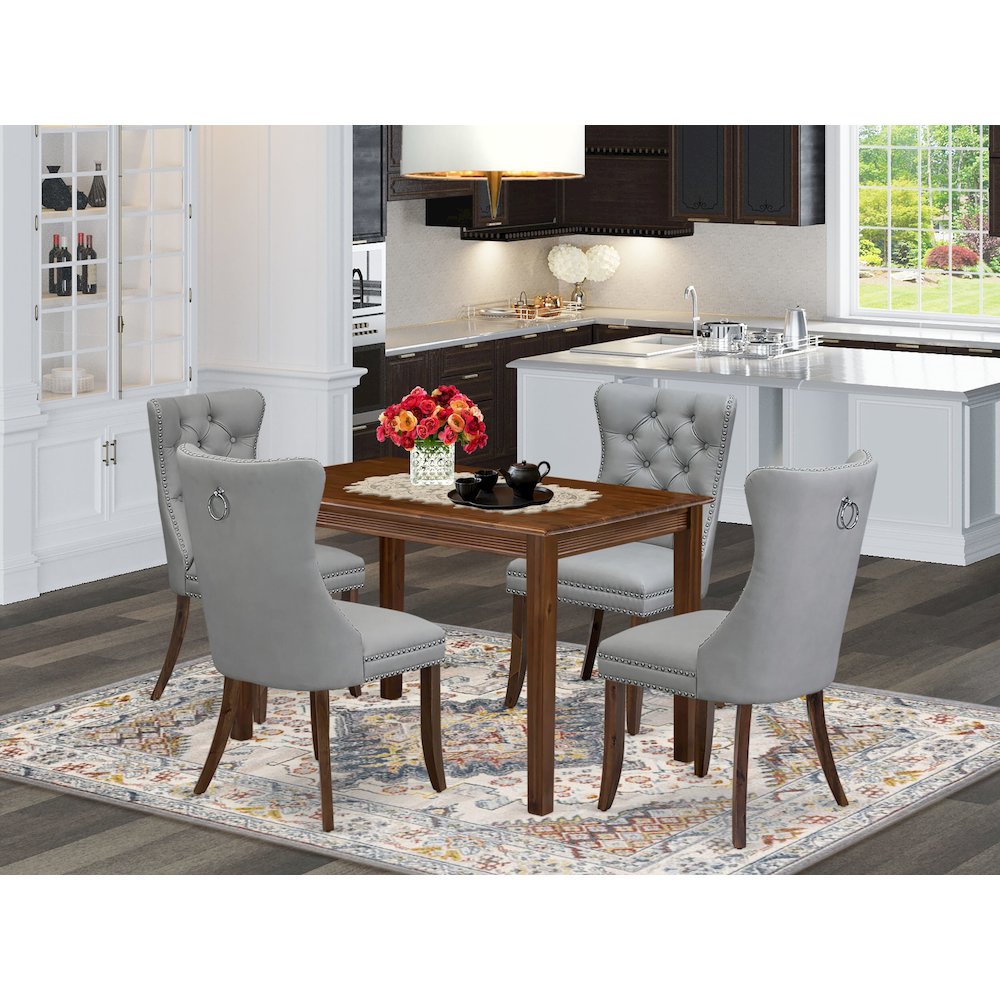 5 Piece Modern Dining Table Set Consists of a Rectangle Kitchen Table. Picture 2