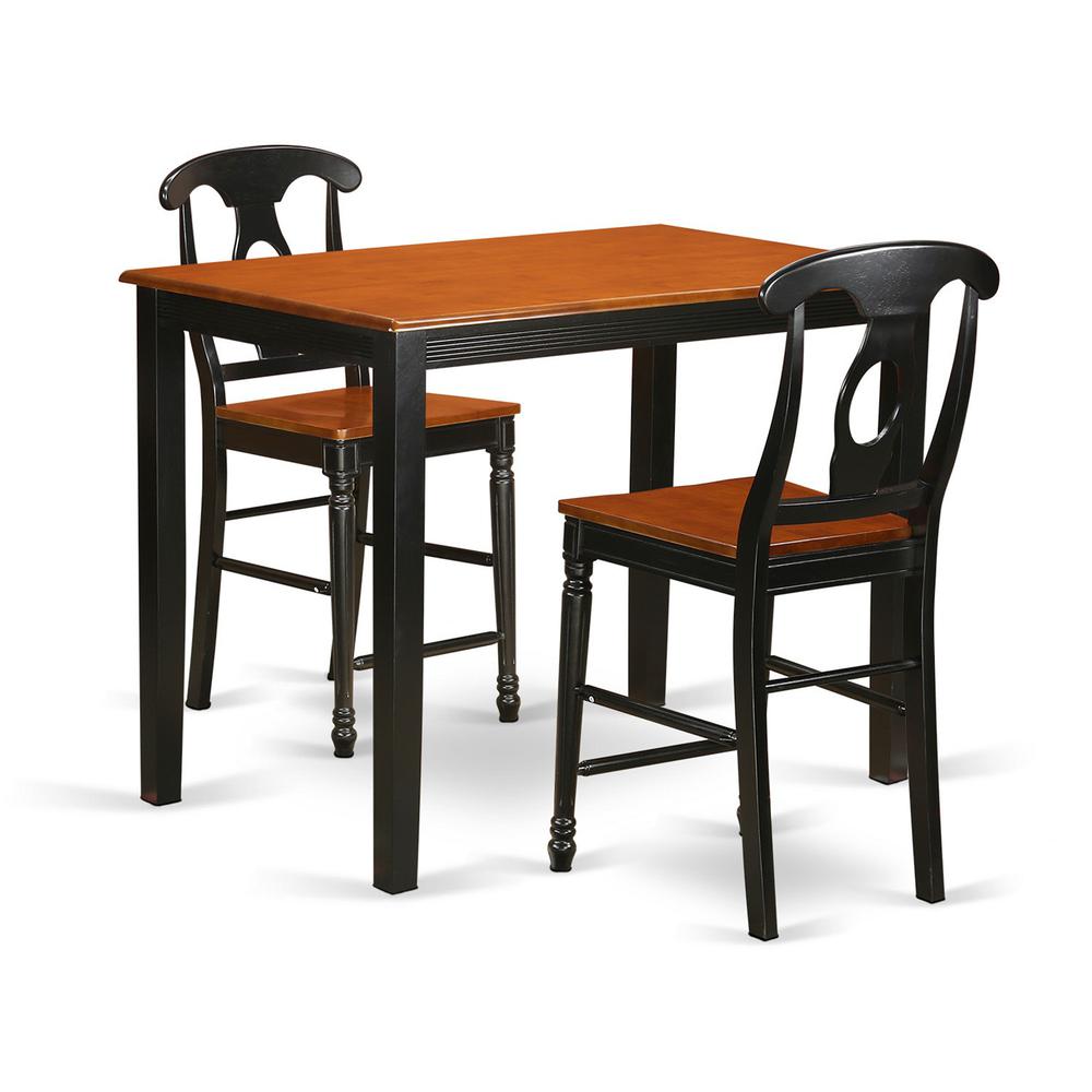 3  PC  Dining  counter  height  set-pub  Table  and  2  bar  stools  with  backs. Picture 1