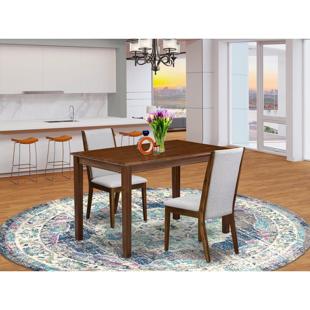 3 Pc Dining Set Consist of a Rectangle Dining Table and 2 Parson Chairs. Picture 7