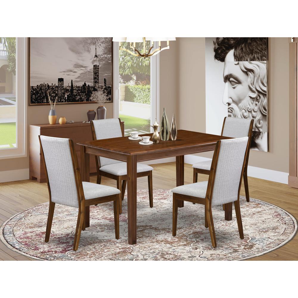 5 Pc Dinette Set Includes a Rectangle Dining Table and 4 Parson Chairs. Picture 7