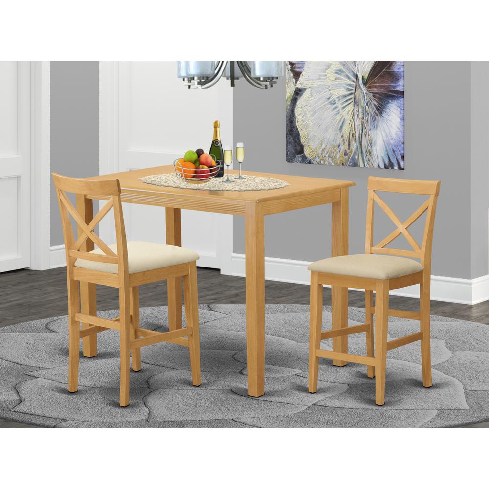 YAPB3-OAK-C 3 PC counter height Dining set-pub Table and 2 counter height Dining chair. Picture 2