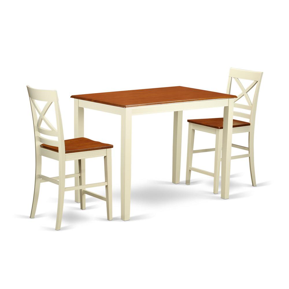 3  Pc  counter  height  pub  set-pub  Table  and  2  counter  height  Chairs. Picture 1