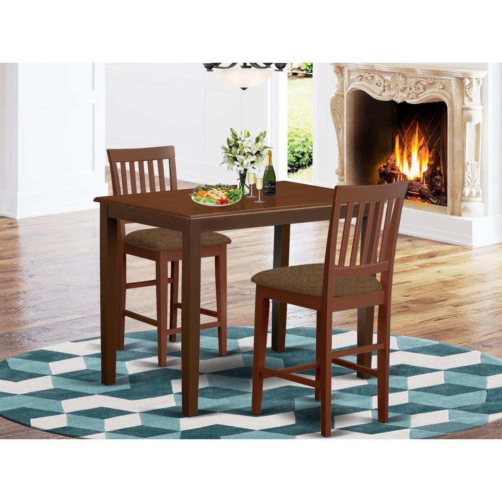 YAVN3-MAH-C 3 PC counter height Dining set - high top Table and 2 Kitchen Dining Chairs.. Picture 2