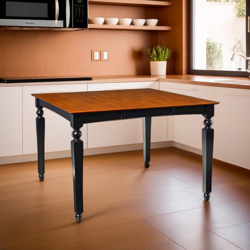 Elegant Black Dining Table – Counter Height Expandable Table for 6. Picture 3