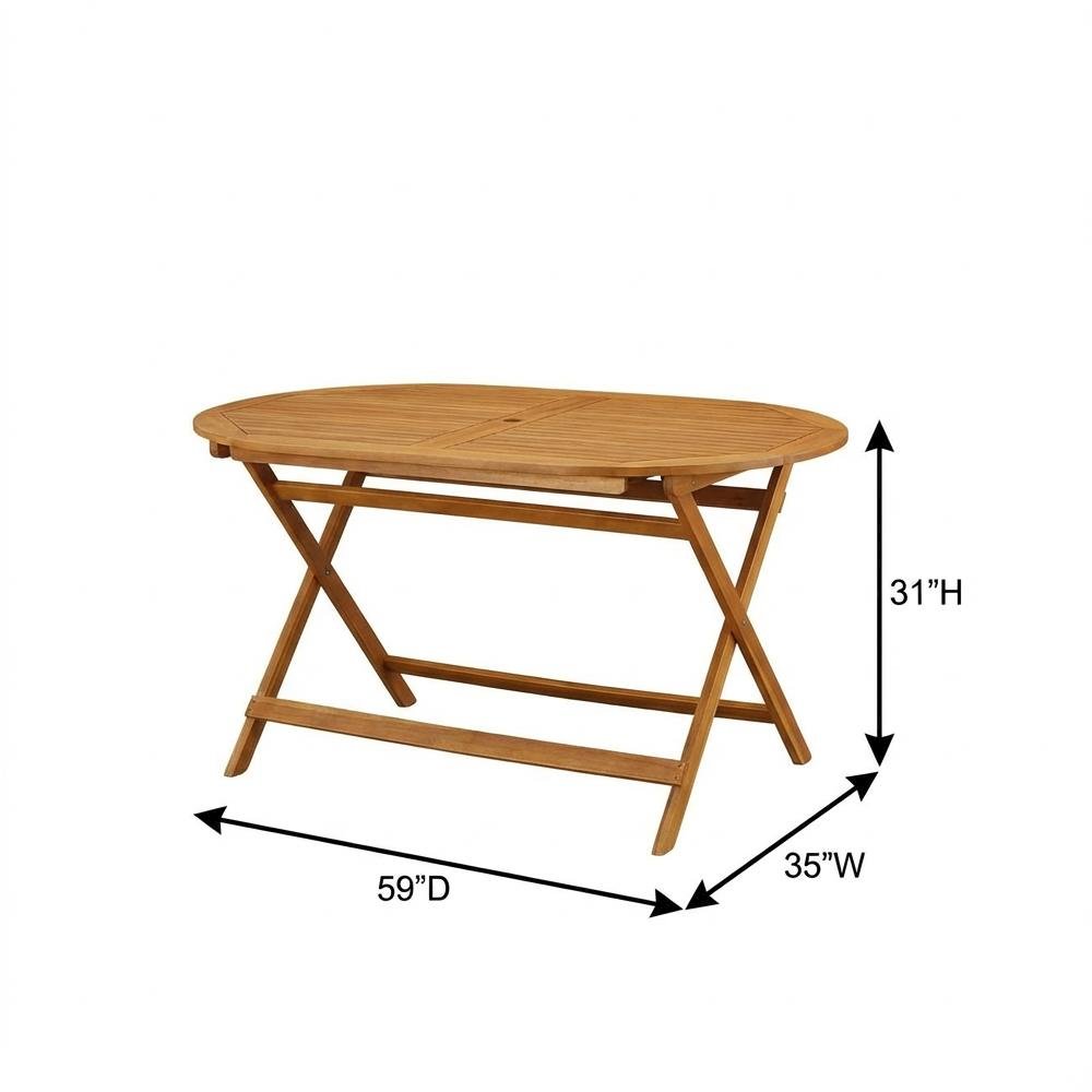 Wooden Patio Set - Dining Table and 4 Outdoor Chairs, Solid Wood Design. Picture 6