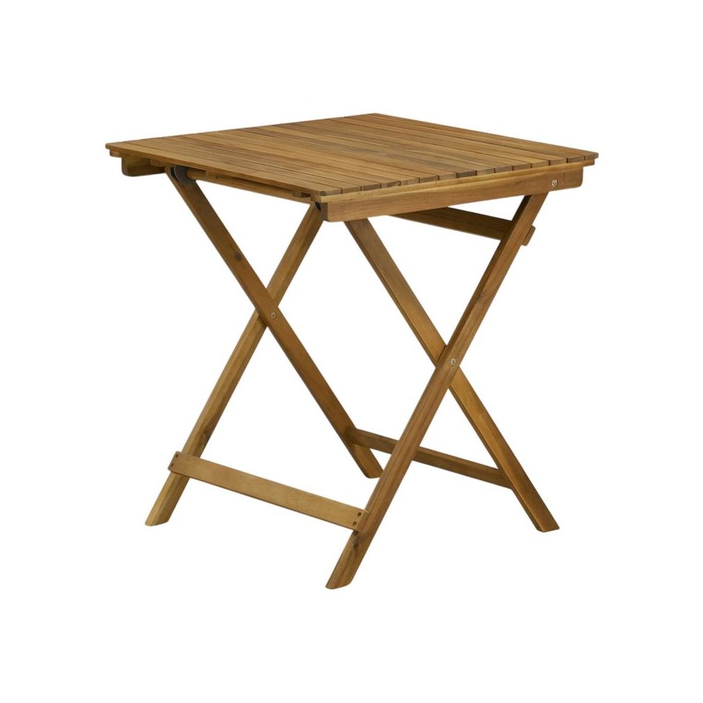 3-Piece Outdoor Dining Set Wood-Tone Oil Finish - Table with 2 Folding Chairs. Picture 1