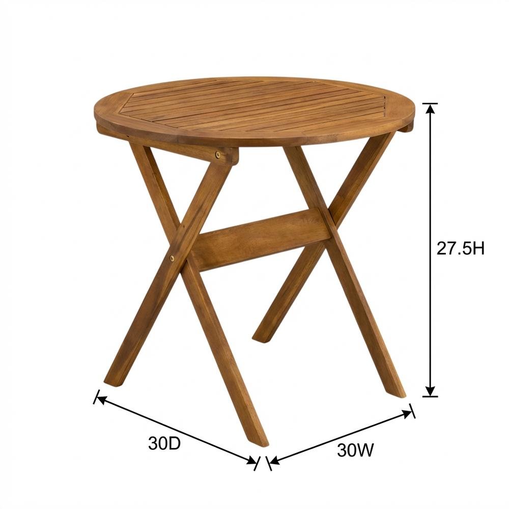 Brown 3-Piece Patio Bistro Set With Oil Finish For Outdoor Dining. Picture 7