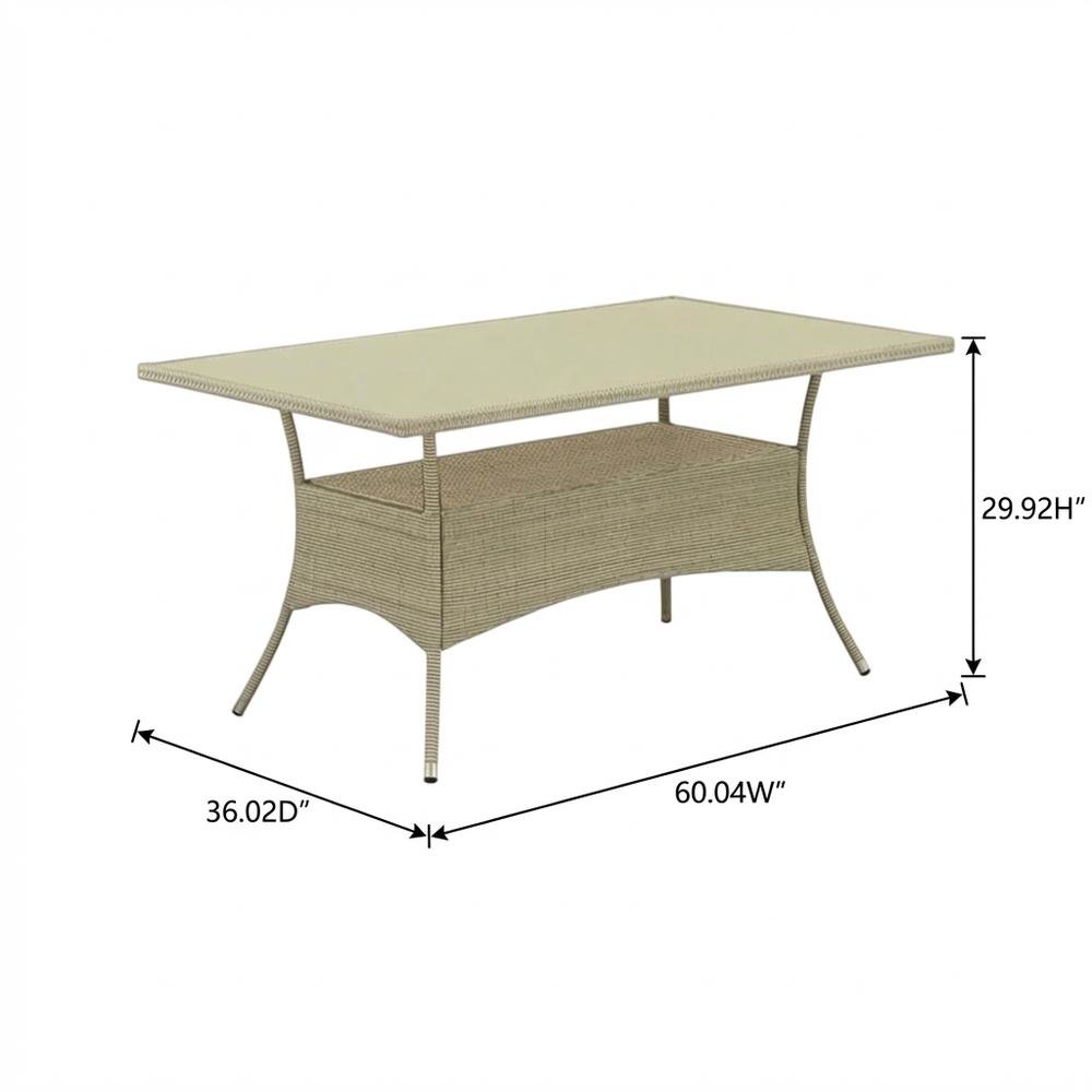 Wicker Outdoor Bistro Table with Linen Finish and Durable Wicker Surface. Picture 7
