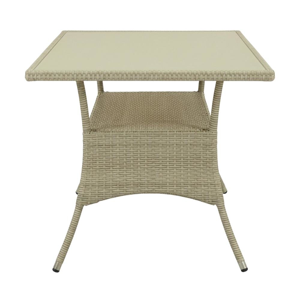 Wicker Outdoor Bistro Table with Linen Finish and Durable Wicker Surface. Picture 4