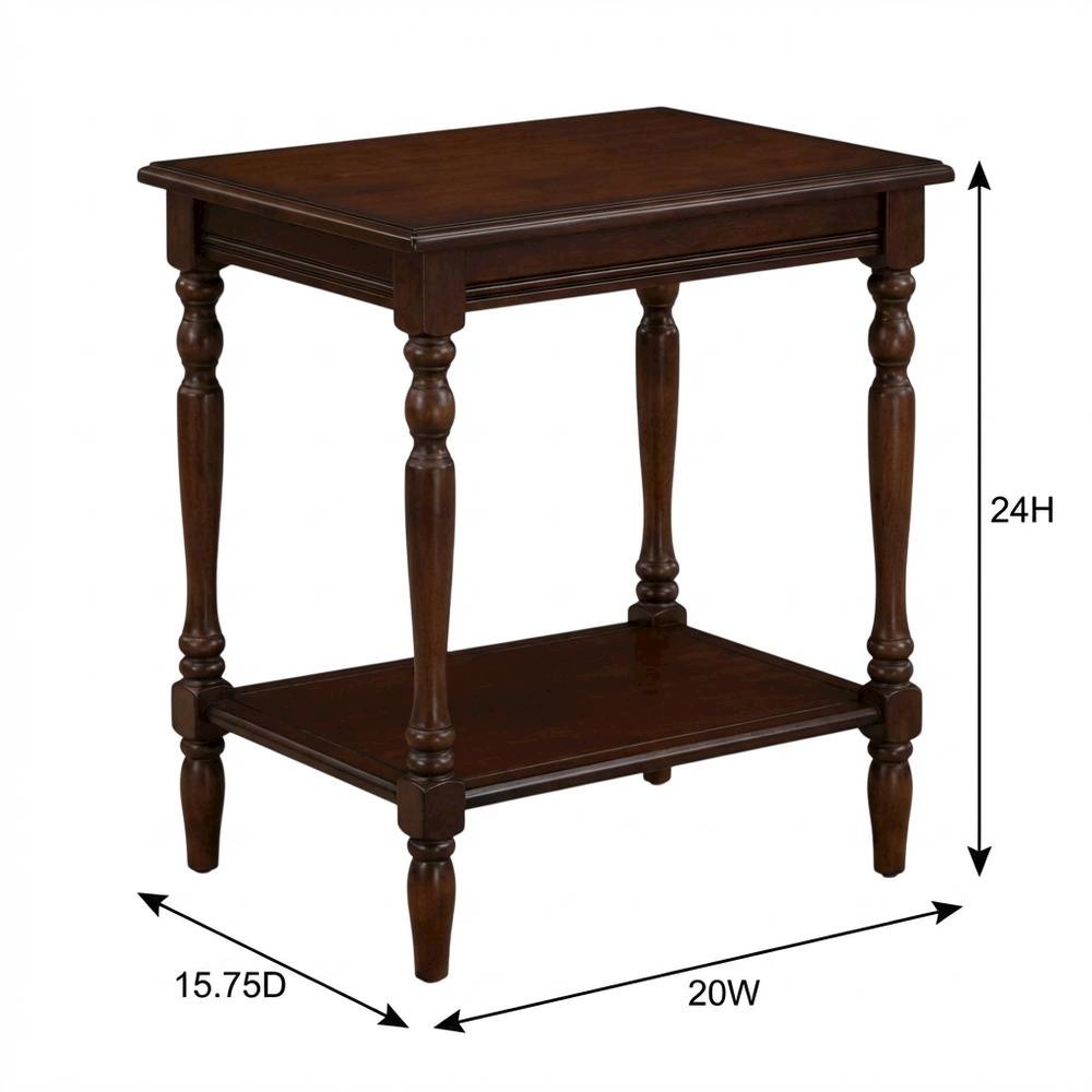 Mahogany, Storage Side Table, Open Shelf, Quality Build. Picture 7