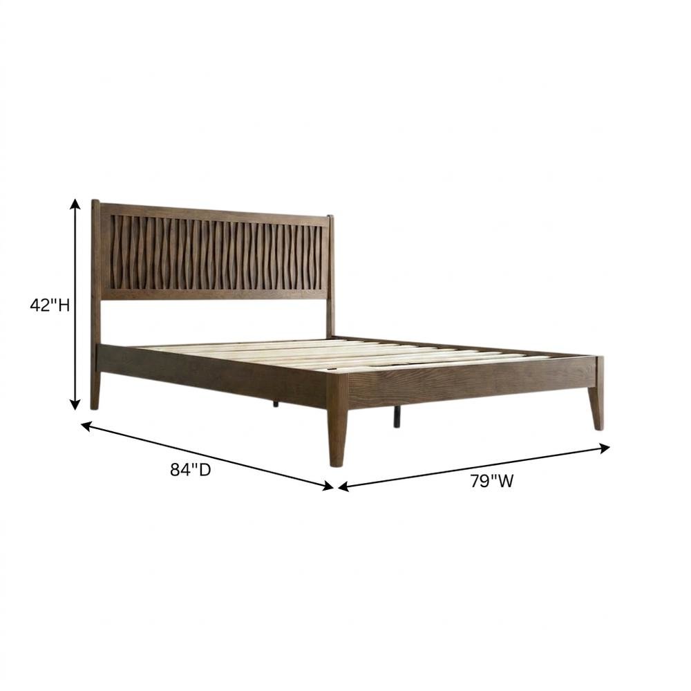 Solid Wood Platform Bed, Headboard & Footboard, No Box Spring, Barnwood, King. Picture 6