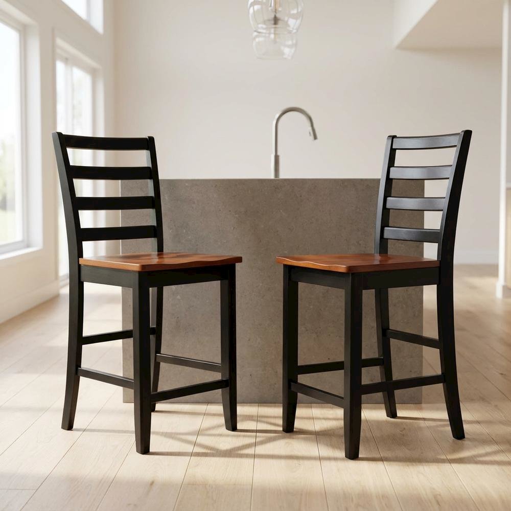 Solid Wood Dining Table & Chairs 5-Piece Set for Dining Room, Mahogany. Picture 3