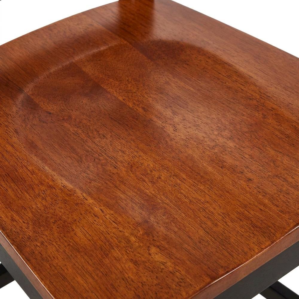 Solid Wood Dining Table & Chairs 5-Piece Set for Dining Room, Mahogany. Picture 5