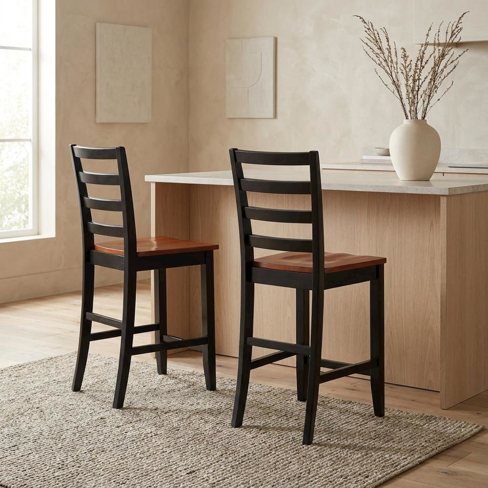 Solid Wood Dining Table & Chairs 5-Piece Set for Dining Room, Mahogany. Picture 2