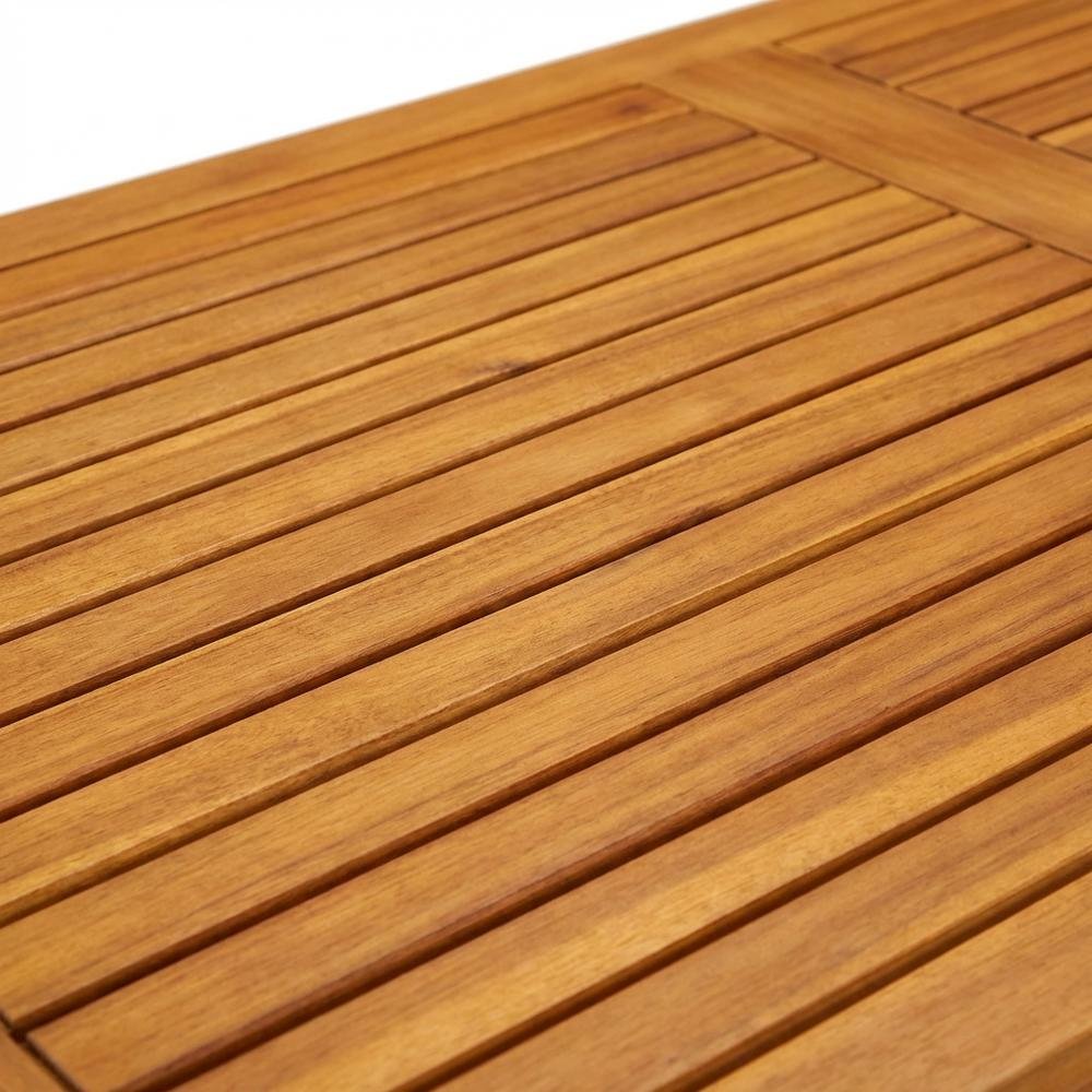 Oil-Finished Wooden Patio Table with Durable Outdoor Wood Finish. Picture 4