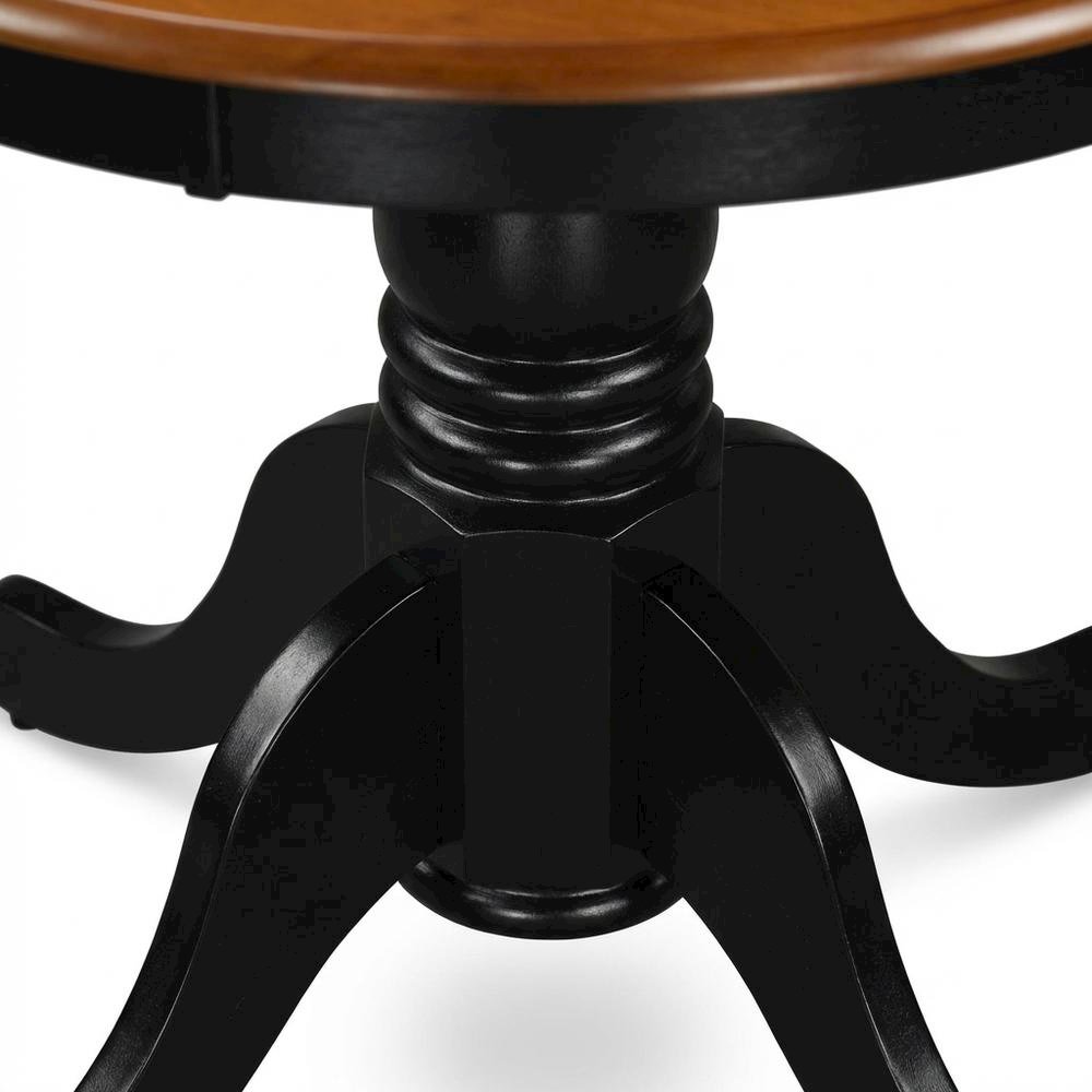 Black Round Pedestal Dining Table, Mid-Century Modern, Seats 2. Picture 5