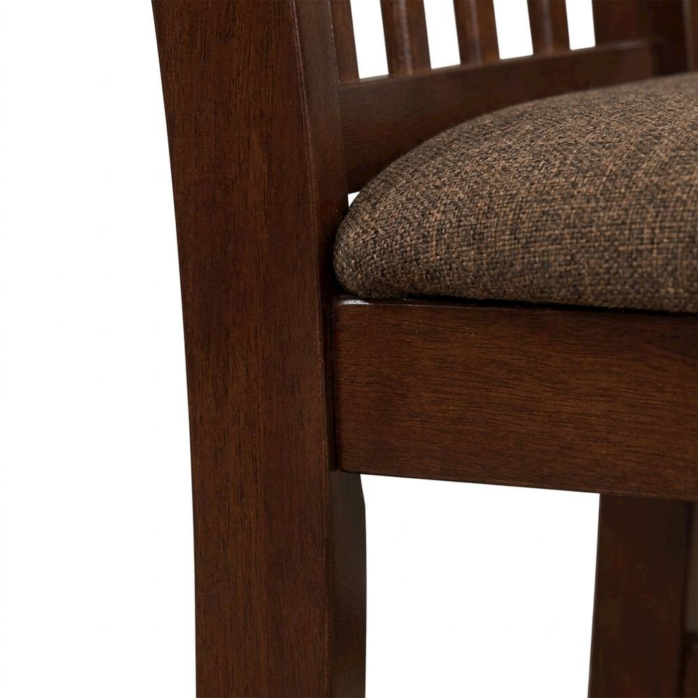 Wood Drop-Leaf Dining Table & Chairs 3-Piece Dining Set, Mahogany. Picture 5