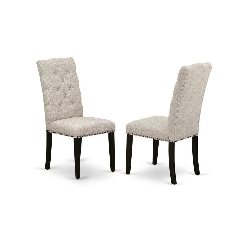 East West Furniture V696EL635-7 - 7-Piece Dining Room Set - 6 Parson Chair and a Rectangular Wood Table Solid Wood Frame. Picture 3
