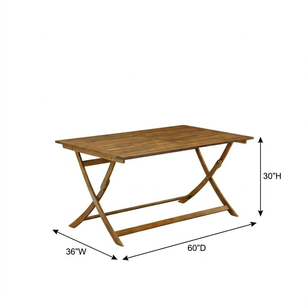 7 Piece Patio Dining Set Oil Finish Wood Seating with Durable Design. Picture 6