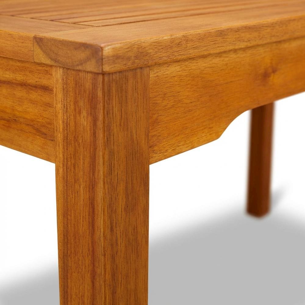 Oil-Finished Wooden Patio Table with Durable Outdoor Wood Finish. Picture 5