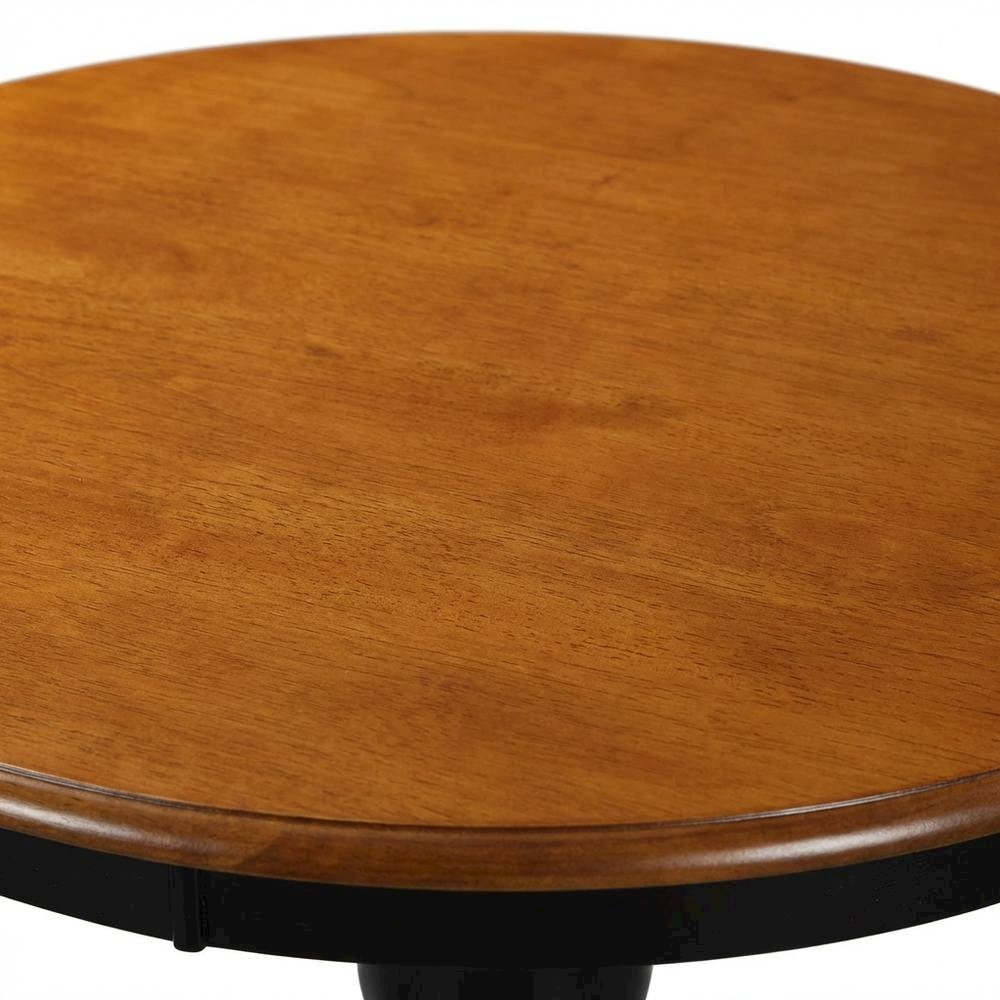 Black Round Pedestal Dining Table, Mid-Century Modern, Seats 2. Picture 6