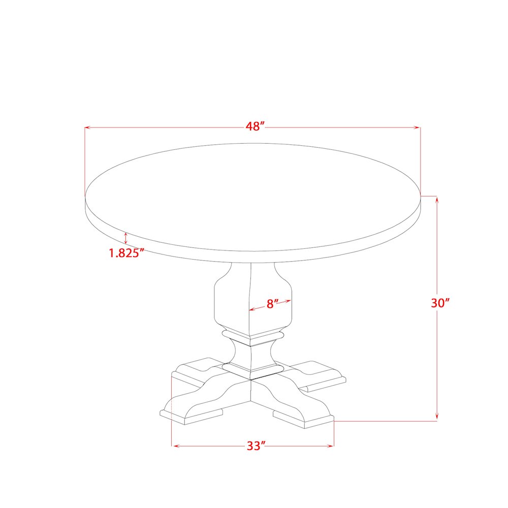 5 Piece Dining Table Set Contains 48" Round Table In Navy Blue Color. Picture 6