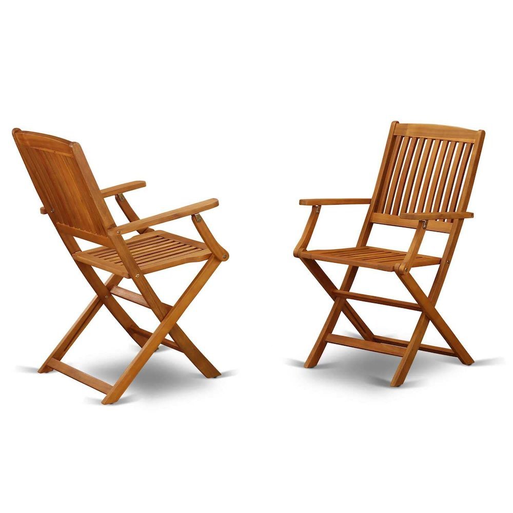 3-Piece Outdoor Dining Set Wood Patio Table with 2 Chairs, Oil Finish. Picture 7