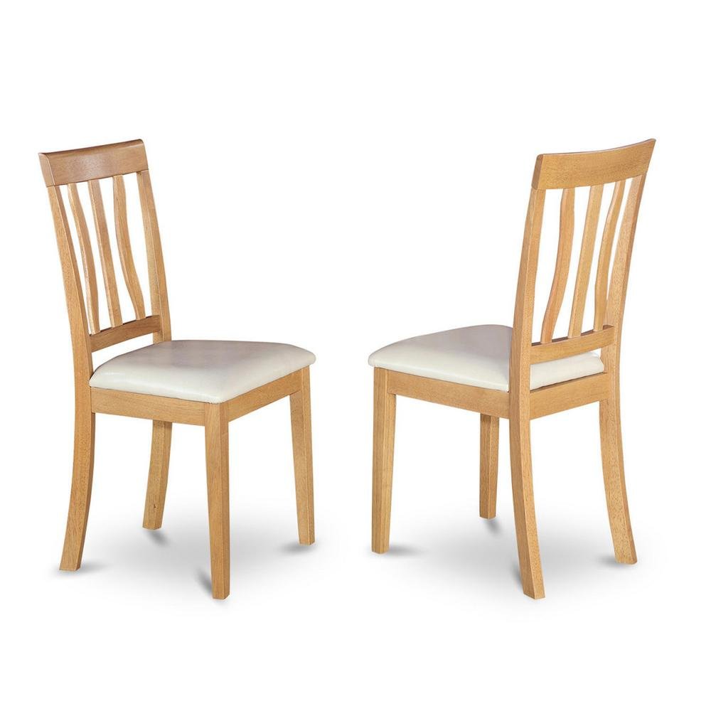 Elegant Dining Chairs – Faux Leather Seat & Solid Wood, Set of 2. Picture 1