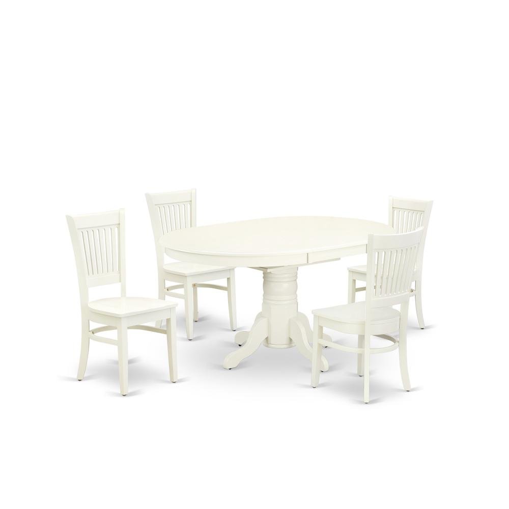 Oval Dining Table 5-Piece Set, Butterfly Leaf & Mid-Century Chairs. Picture 1