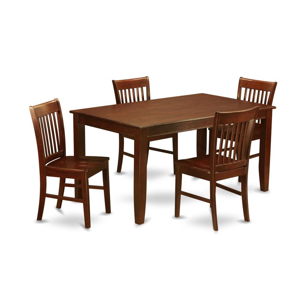 Solid Wood Dining Table & Chairs 5-Piece Set for Dining Room, Mahogany. Picture 1
