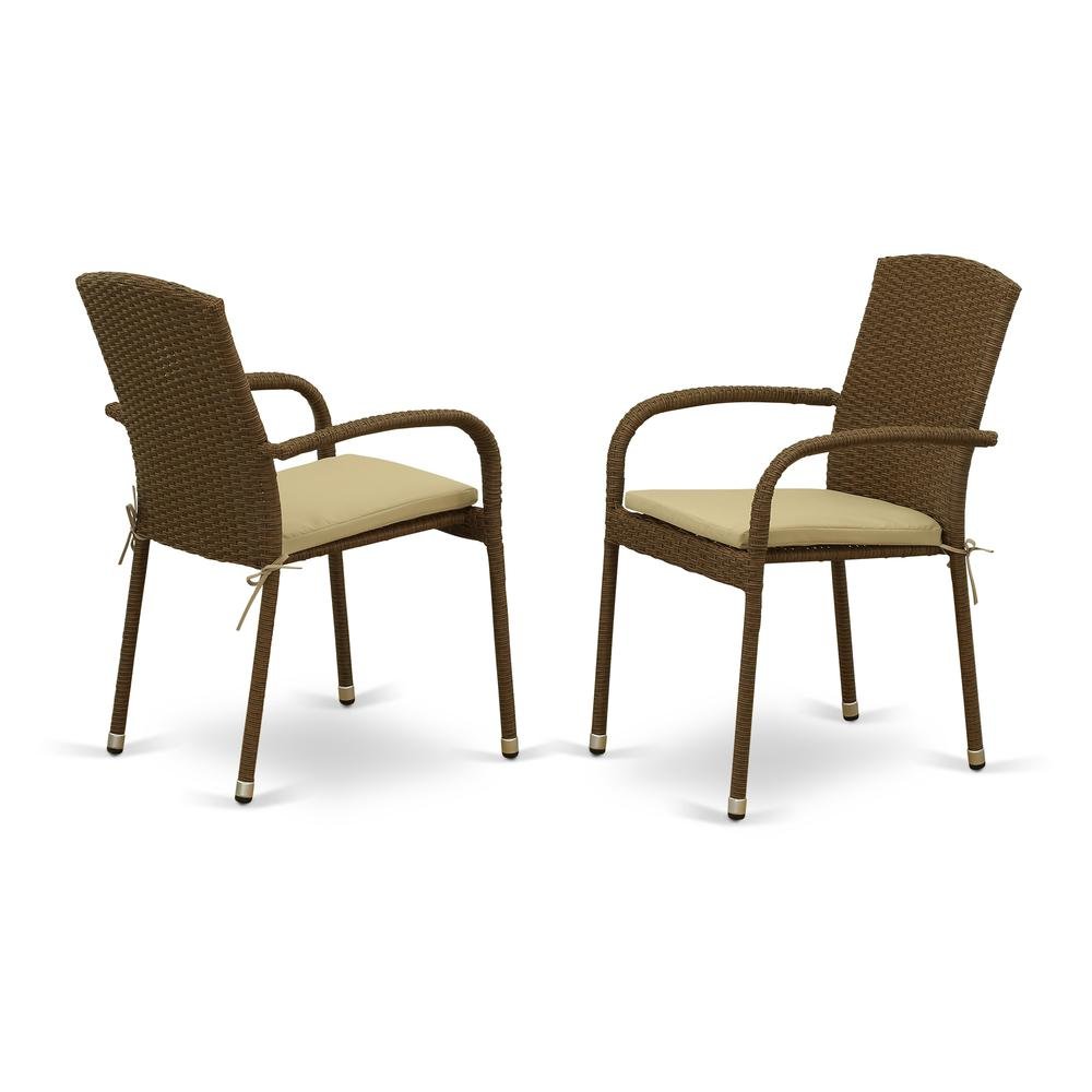 Brown Wicker Patio Set with Dining Table and 6 Outdoor Chairs. Picture 7