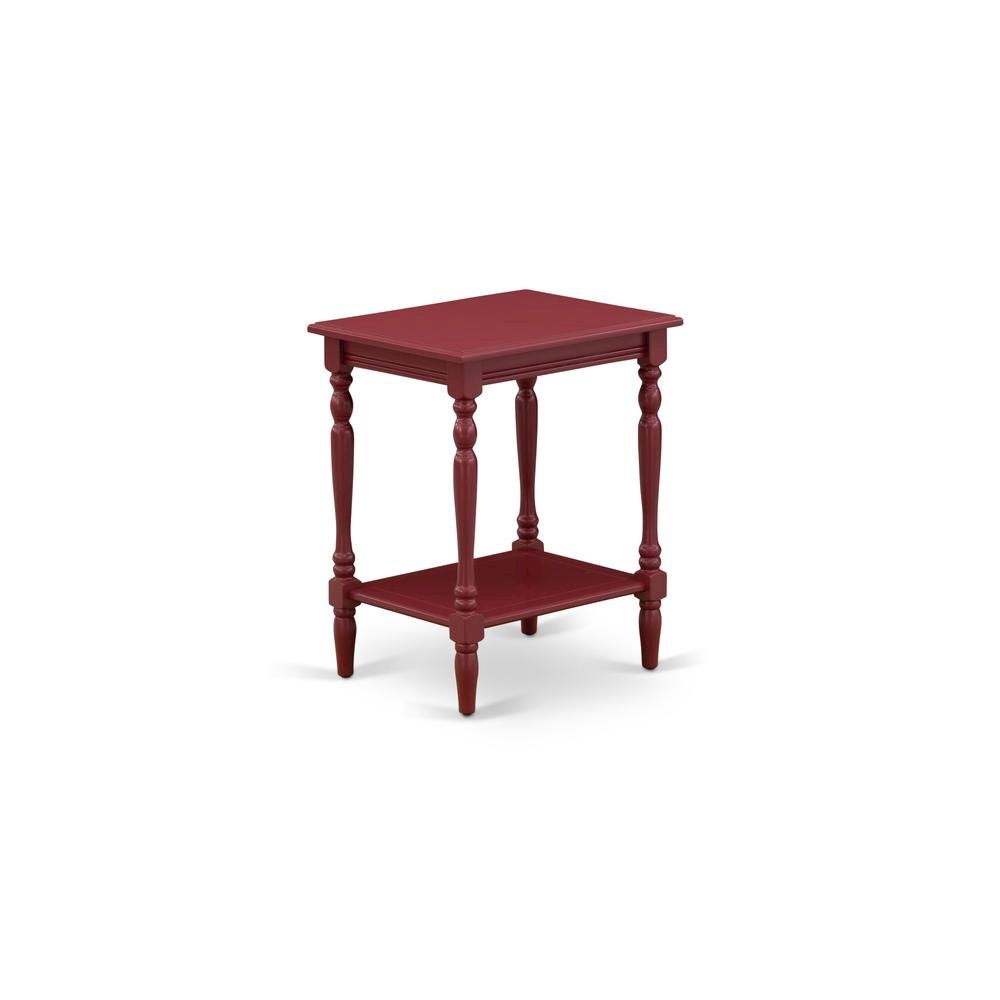 Modern End Table, Burgundy Finish, Open Shelf, Nightstand, Wood. Picture 3