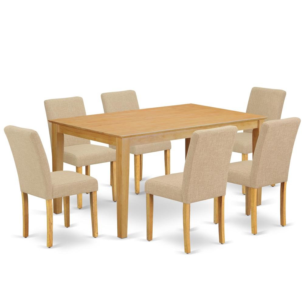 Solid Wood Dining Table Set for 6, Kitchen Table and Chairs in Oak. Picture 4