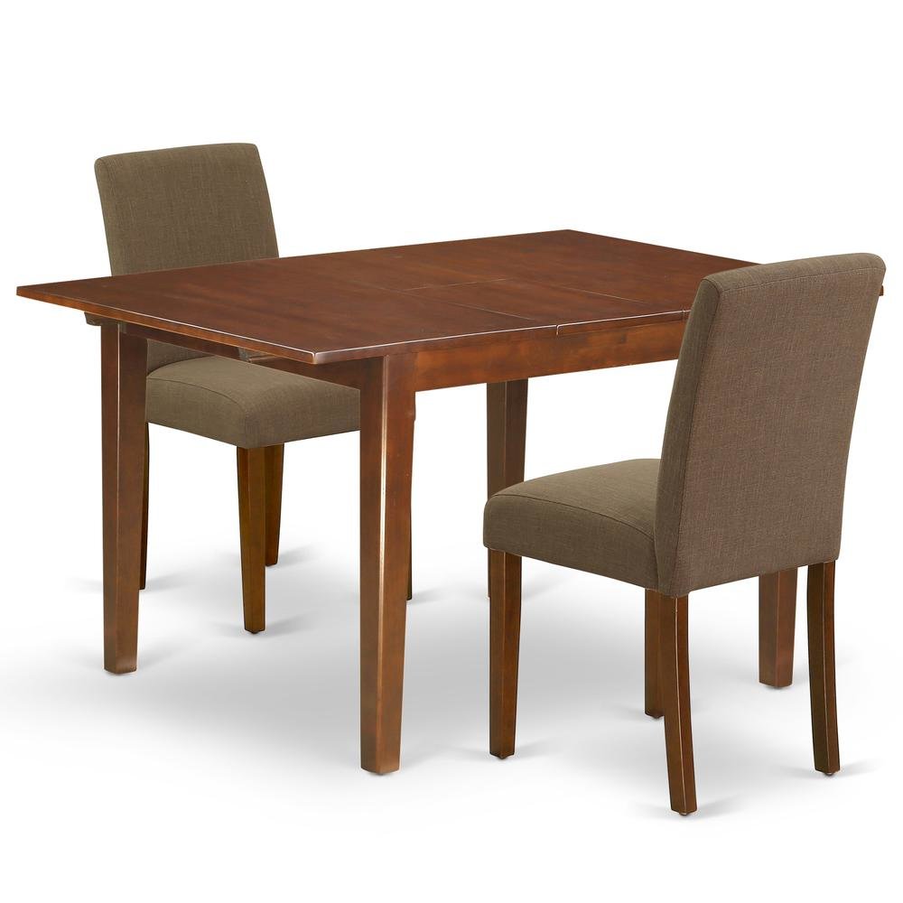 Solid Wood Drop Leaf Dining Table and Chairs for Small Spaces, Brown. Picture 4