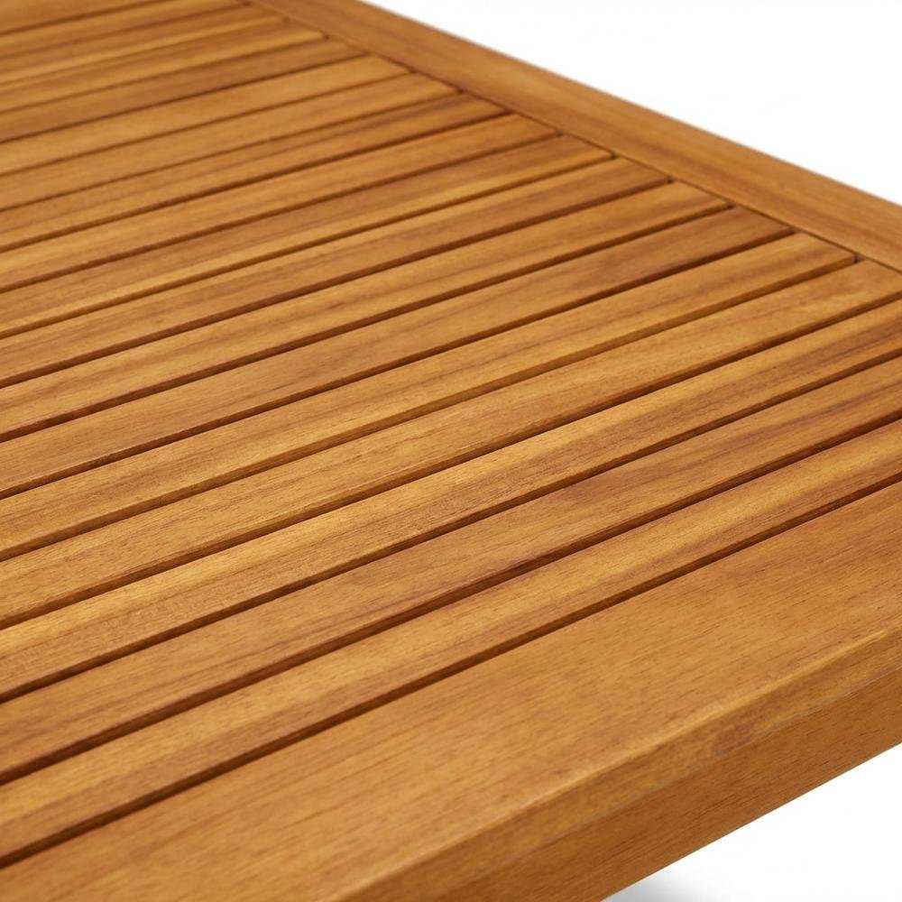 Oil Finish Wooden Patio Dining Table Set with 6 Outdoor Chairs. Picture 4