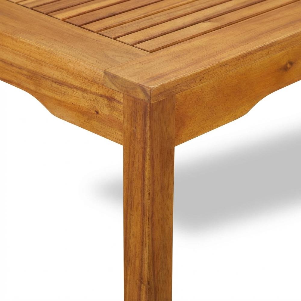 Oil Finish Wooden Patio Dining Table Set with 6 Outdoor Chairs. Picture 5