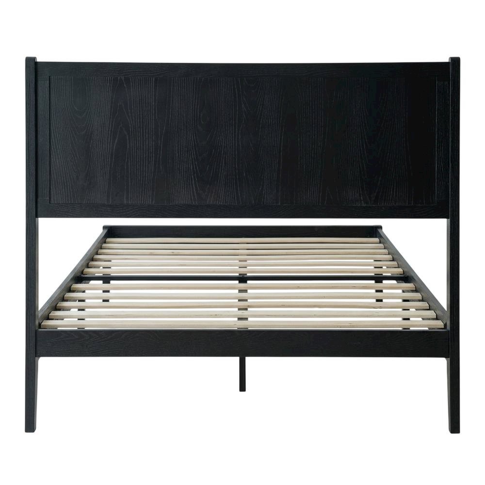 Solid Wood Platform Bed, Headboard & Footboard, No Box Spring, Ebony Oak, King. Picture 5