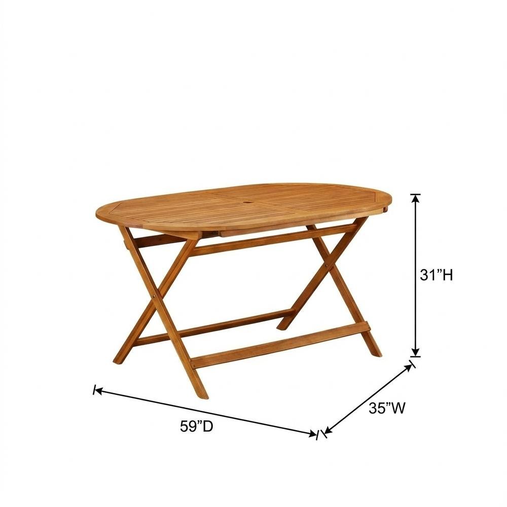 5-Piece Patio Dining Set - Oil Finish, Weatherproof Wood. Picture 7