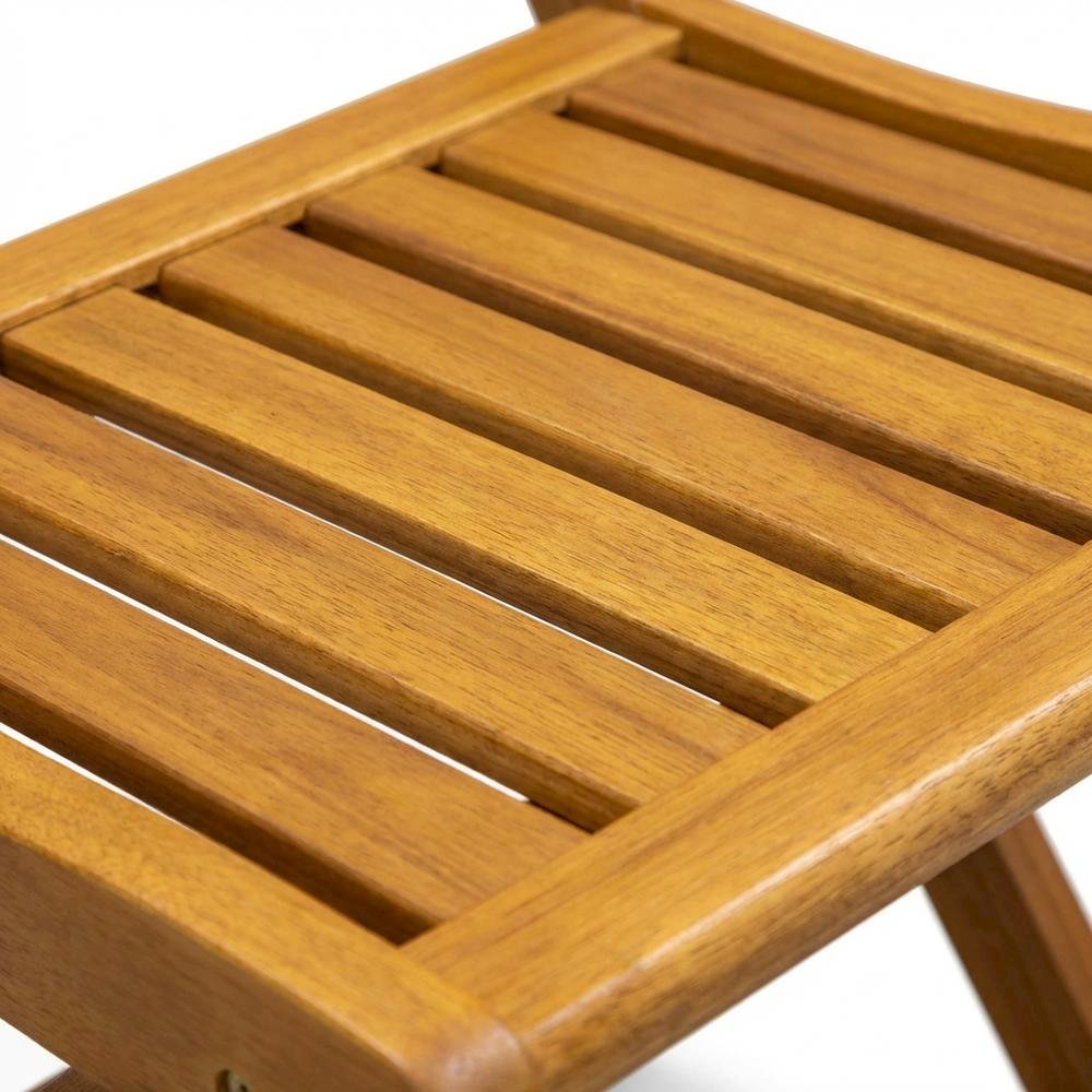 Outdoor Dining Chairs Oil Finish Set of 2 Slatted Back Wood Seats. Picture 4
