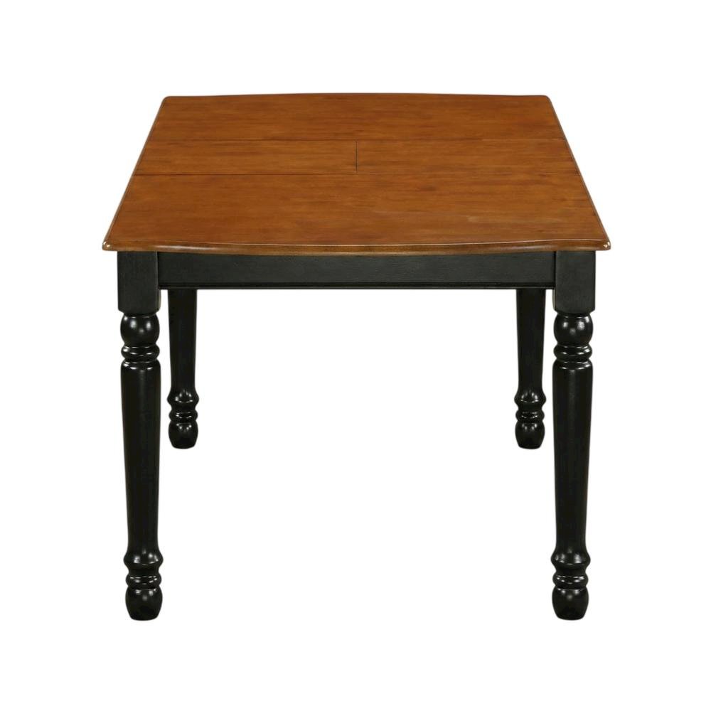 Wood Extendable Dining Table & Chairs 7-Piece Set, Black & Cherry. Picture 4