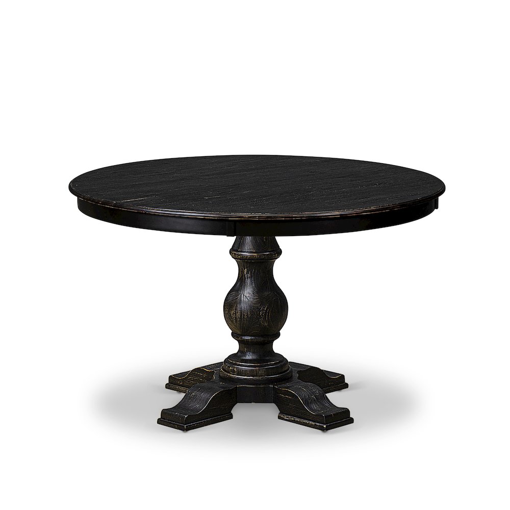 5 Piece Dining Room Set Consists Of 48" Round Table In Black Color. Picture 3