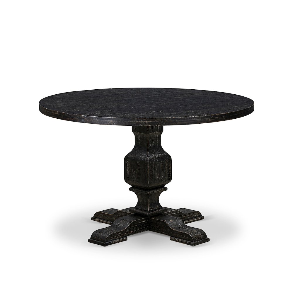 5 Piece Dining Room Set Consists Of 48" Round Table In Black Color. Picture 3