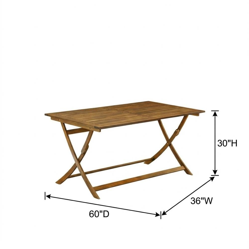 Oil-Finish 5-Piece Patio Table Set with Durable Wood Finish and 4 Chairs. Picture 6