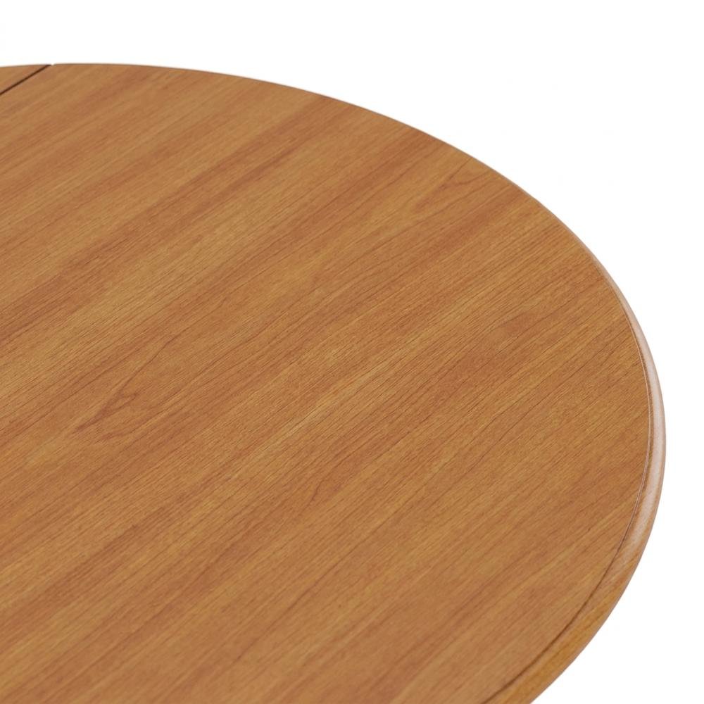 Wood Dining Set 3-Piece, Drop Leaves & Slatted-Back Chairs. Picture 6